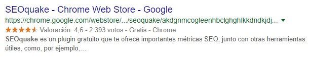 SERP SEOquake Chrome