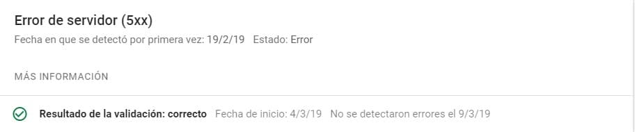Error de servidor