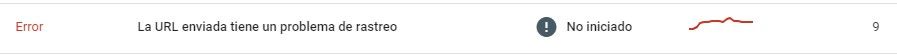 La URL enviada tiene un problema de rastreo