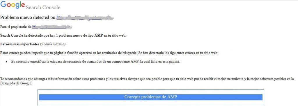 Email problemas AMP