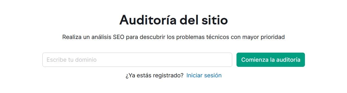 Auditoría del sitio de Semrush Auditoría del sitio de Semrush