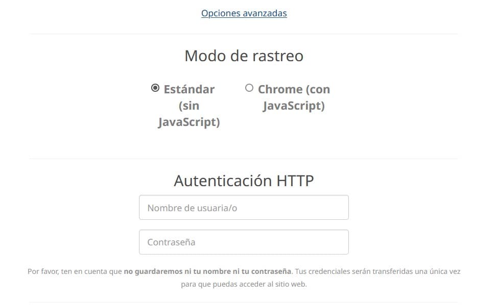 Opciones avanzadas del SEO Checker de Seobility Opciones avanzadas del SEO Checker de Seobility