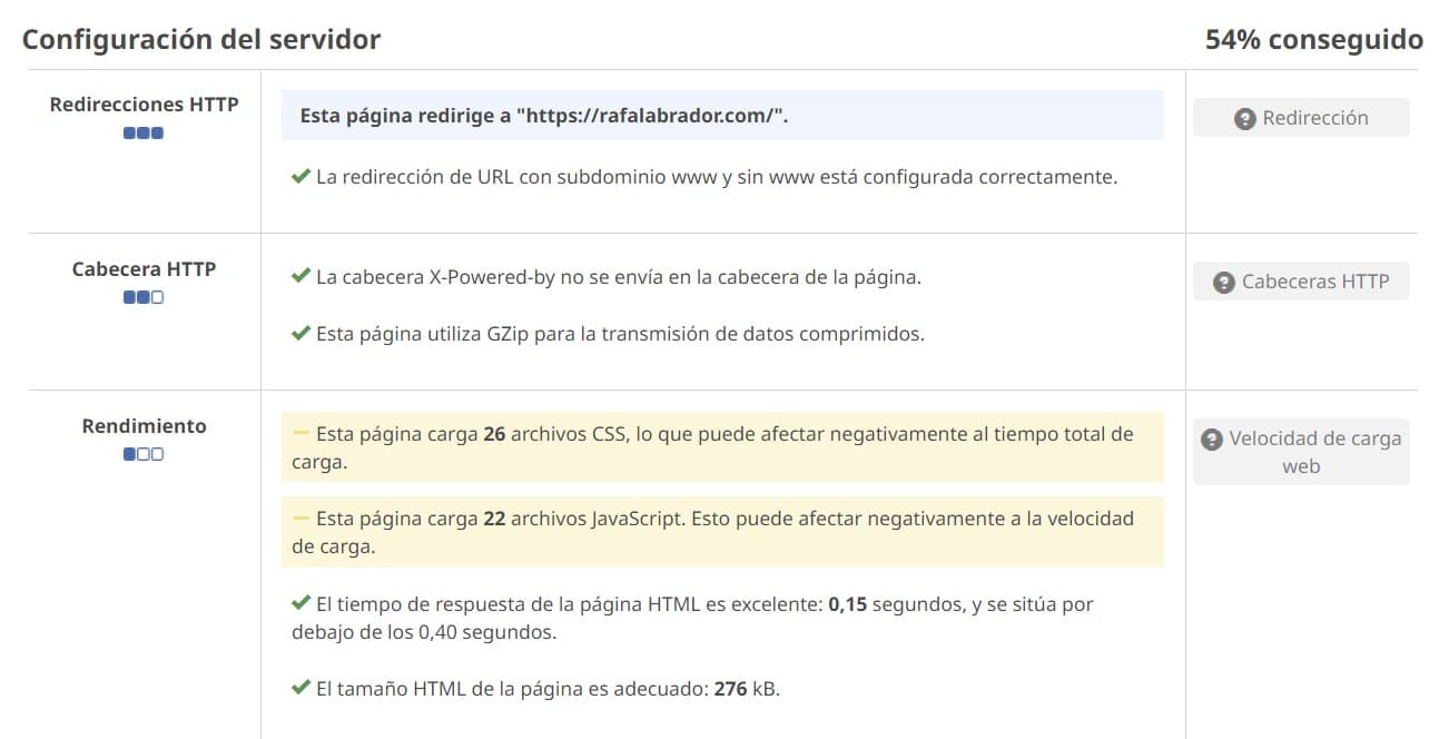 Configuración del servidor Configuración del servidor